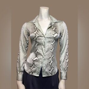 Theory Snakeskin Python Petite Blouse